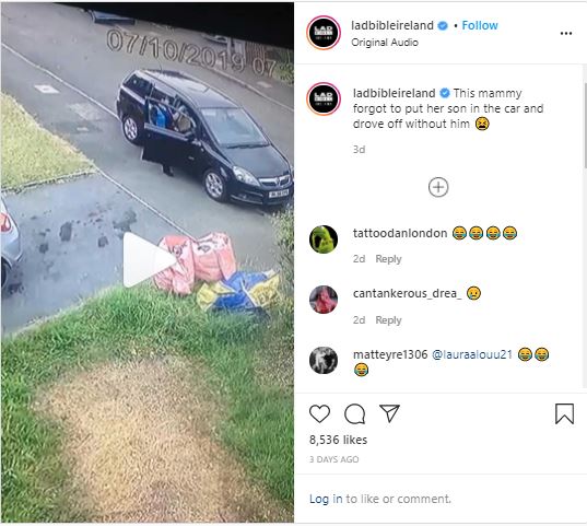 Mum forgot to put her son in the car